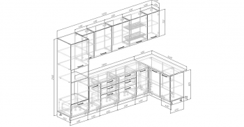 Угловой кухонный гарнитур Крафт 3200*1400 мм Sanvut в Полевском - polevskoj.mebel-e96.ru