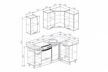 Кухонный гарнитур угловой Дели 2000х1200 в Полевском - polevskoj.mebel-e96.ru
