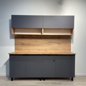 Кухонный гарнитур Монако 2000 мм графит (СВ) в Полевском - polevskoj.mebel-e96.ru