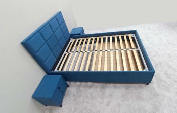 Кровать с подъемным механизмом Мега синий (Лин) в Полевском - polevskoj.mebel-e96.ru