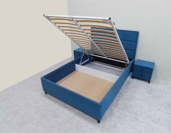 Кровать с подъемным механизмом Мега синий (Лин) в Полевском - polevskoj.mebel-e96.ru