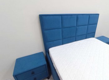 Кровать с подъемным механизмом Мега синий (Лин) в Полевском - polevskoj.mebel-e96.ru