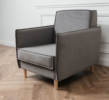 Кресло 831 Серый, велюр (Brendoss) в Полевском - polevskoj.mebel-e96.ru