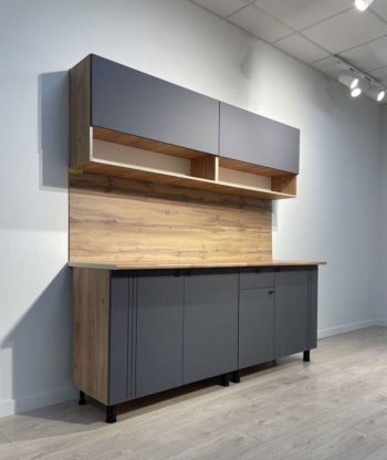 Кухонный гарнитур Монако 2000 мм графит (СВ) в Полевском - polevskoj.mebel-e96.ru