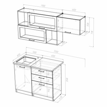 Кухонный гарнитур Алина экстра 1700 мм (Герда) в Полевском - polevskoj.mebel-e96.ru