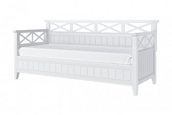 Кровать из массива Амелия белый античный (БМ) в Полевском - polevskoj.mebel-e96.ru