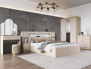 Спальный гарнитур Бася крафт/кашемир (Миф) в Полевском - polevskoj.mebel-e96.ru