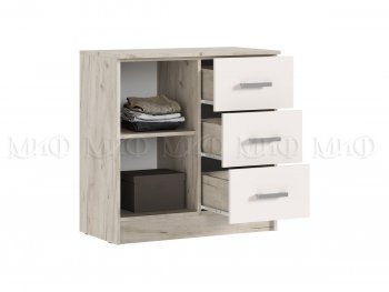 Комод 3 ящика 1 дверь Бася крафт/кашемир (Миф) в Полевском - polevskoj.mebel-e96.ru