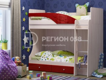 Двухъярусная кровать Бемби МДФ (Регион) в Полевском - polevskoj.mebel-e96.ru