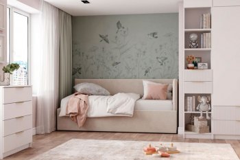 Диван-кровать Бенто с ПМ, велюр Крем (ДСВ) в Полевском - polevskoj.mebel-e96.ru