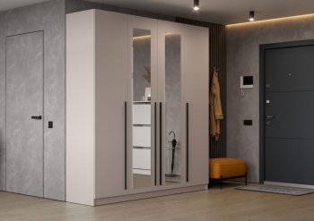 Шкаф 2000 мм Берген ШК-2000 с зеркалом кашемир (ИЦ) в Полевском - polevskoj.mebel-e96.ru