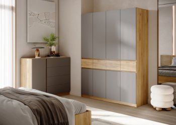 Спальный гарнитур Бостон Лайт серый (Стиль) в Полевском - polevskoj.mebel-e96.ru