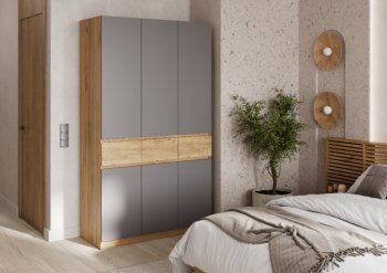 Шкаф 1200 мм Бостон Лайт ШК-003 серый (Стиль) в Полевском - polevskoj.mebel-e96.ru
