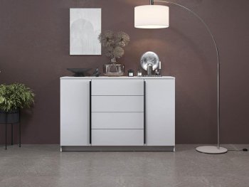 Комод 67.11 Брандо ЛДСП New белый (Олмеко) в Полевском - polevskoj.mebel-e96.ru