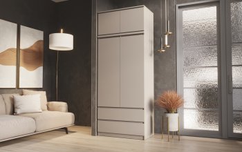 Шкаф Челси с антресолью 900 мм Кашемир (Миф) в Полевском - polevskoj.mebel-e96.ru