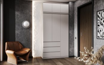 Шкаф 1200 мм Челси с антресолью Кашемир (Миф) в Полевском - polevskoj.mebel-e96.ru