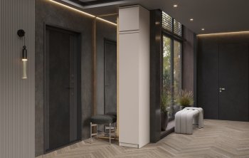 Пенал 400 мм Челси (1 створка) с антресолью, Кашемир (Миф) в Полевском - polevskoj.mebel-e96.ru