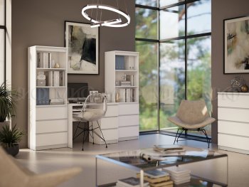 Письменный стол + Стеллаж Челси кашемир (Миф) в Полевском - polevskoj.mebel-e96.ru