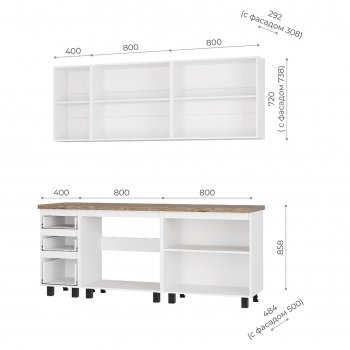 Кухонный гарнитур Честер 2000 мм кашемир (БТС) в Полевском - polevskoj.mebel-e96.ru