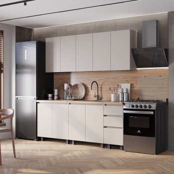 Кухонный гарнитур Честер 2000 мм кашемир (БТС) в Полевском - polevskoj.mebel-e96.ru