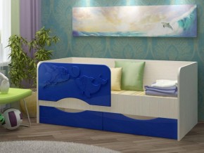 Детская кровать Дельфин-2 МДФ, тёмно-синий, 80х160 в Полевском - polevskoj.mebel-e96.ru
