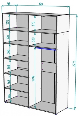 Шкаф 1564 мм Erik H318 + Антресоль HA4 (Графит) в Полевском - polevskoj.mebel-e96.ru