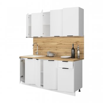 КУхонный гарнитур Эстетик 1800 мм белый (Сурская) в Полевском - polevskoj.mebel-e96.ru