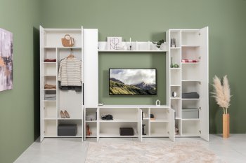 Стенка Эйр модульная, белый (Моби) в Полевском - polevskoj.mebel-e96.ru