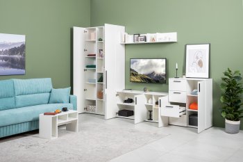 Стенка Эйр комп 1, белый (Моби) в Полевском - polevskoj.mebel-e96.ru