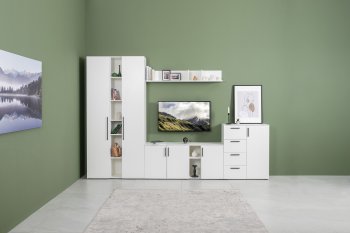 Стенка Эйр модульная, белый (Моби) в Полевском - polevskoj.mebel-e96.ru