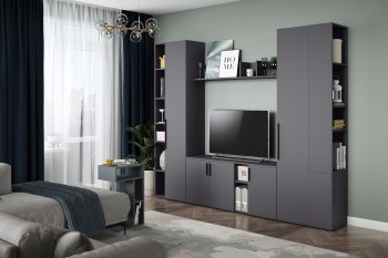 Стенка Эйр модульная, графит (Моби) в Полевском - polevskoj.mebel-e96.ru
