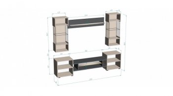 Стенка Фэнтези графит/кашемир (Лин) в Полевском - polevskoj.mebel-e96.ru