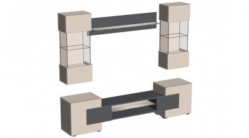 Стенка Фэнтези графит/кашемир (Лин) в Полевском - polevskoj.mebel-e96.ru