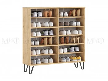 Обувница Флэш крафт/белый (Миф) в Полевском - polevskoj.mebel-e96.ru