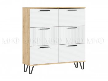 Обувница Флэш крафт/белый (Миф) в Полевском - polevskoj.mebel-e96.ru