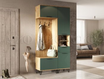 Прихожая Флэш комп.1, крафт/графит (Миф) в Полевском - polevskoj.mebel-e96.ru