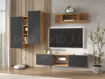 Стенка Флэш крафт/графит (Миф) в Полевском - polevskoj.mebel-e96.ru