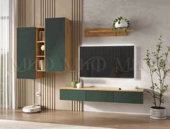 Стенка Флэш комп.2 крафт/грин (Миф) в Полевском - polevskoj.mebel-e96.ru