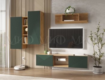 Стенка Флэш крафт/грин (Миф) в Полевском - polevskoj.mebel-e96.ru