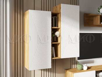 Стенка Флэш крафт/белый (Миф) в Полевском - polevskoj.mebel-e96.ru