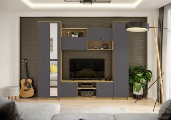 Стенка Герда крафт/графит (ИЦ) в Полевском - polevskoj.mebel-e96.ru