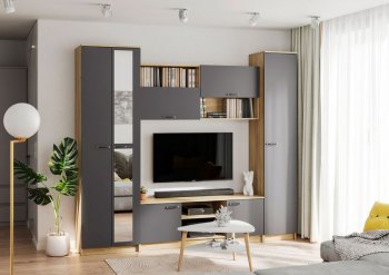 Стенка Герда крафт/графит (ИЦ) в Полевском - polevskoj.mebel-e96.ru