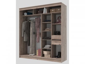 Шкаф-купе 2000 мм Гранд-1 ЛДСП/Зеркало, дуб горный (Эра) в Полевском - polevskoj.mebel-e96.ru