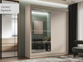 Шкаф-купе 2000 мм Гранд-1 ЛДСП/Зеркало, Сатин (Эра) в Полевском - polevskoj.mebel-e96.ru