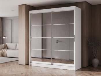 Шкаф-купе 2000 мм Гранд-1 зеркало/зеркало, белый (Эра) в Полевском - polevskoj.mebel-e96.ru