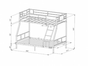 Кровать двухъярусная Гранада-1ЯЯ 140 в Полевском - polevskoj.mebel-e96.ru