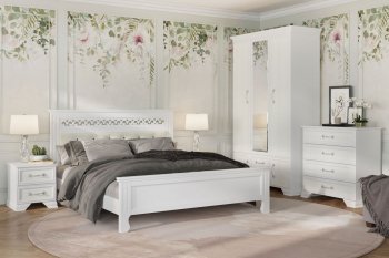 Спальный гарнитур Грация (лак) Белый (модульный) (БМ) в Полевском - polevskoj.mebel-e96.ru