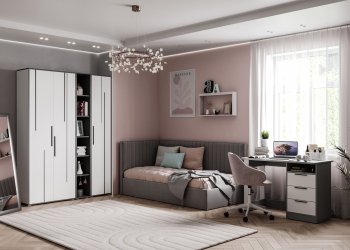 Набор детской мебели Грей модульный (МЛК) в Полевском - polevskoj.mebel-e96.ru