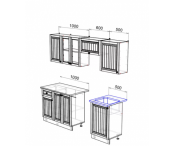 Кухонный гарнитур Хозяюшка 2100 Трюфель (Эра) в Полевском - polevskoj.mebel-e96.ru