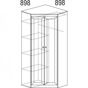 Шкаф угловой Инна 606 денвер темный (Яна) в Полевском - polevskoj.mebel-e96.ru